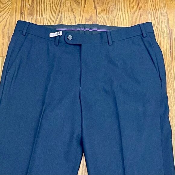 Hiltl COMO Navy Blue Glat front Dress Pants. Size 34. - Picture 3 of 9